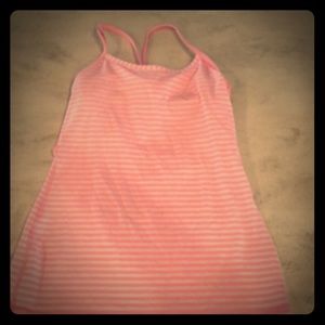 Pink and white Lululemon bra top